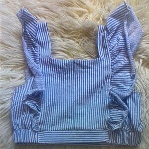 Striped Blue Kids Tank Top